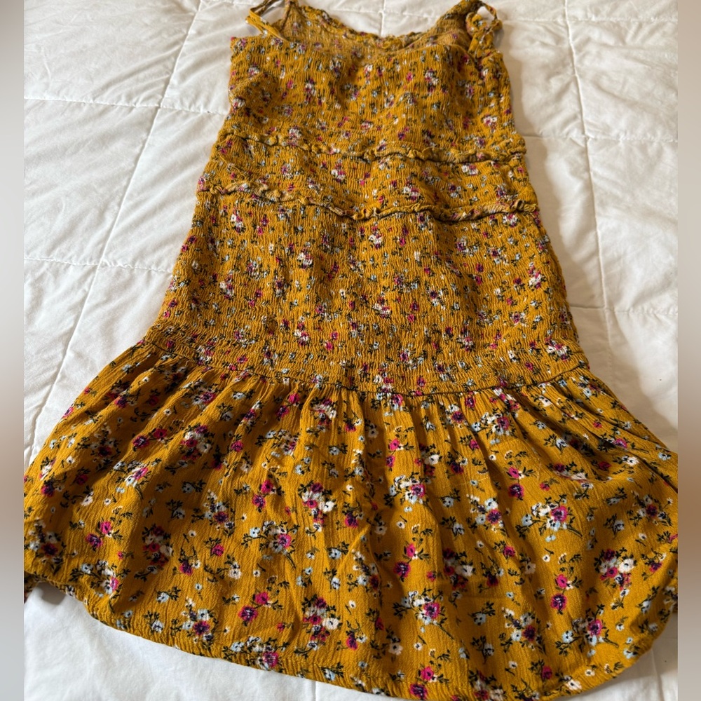 Aeropostale Milkmaid Womens XS  Floral Dress Euro Summer Ruffle Feminine cottage